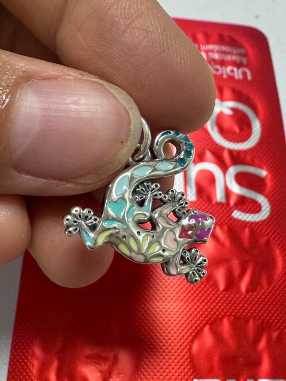 James Avery Enamel Festive Gecko Charm